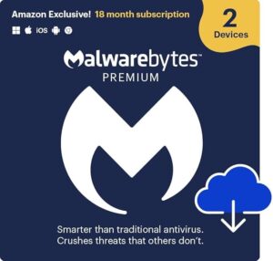 Malwarebytes Premium 12 Months, 2 Devices | Windows, Mac OS, Android, Apple iOS, Chrome KEY