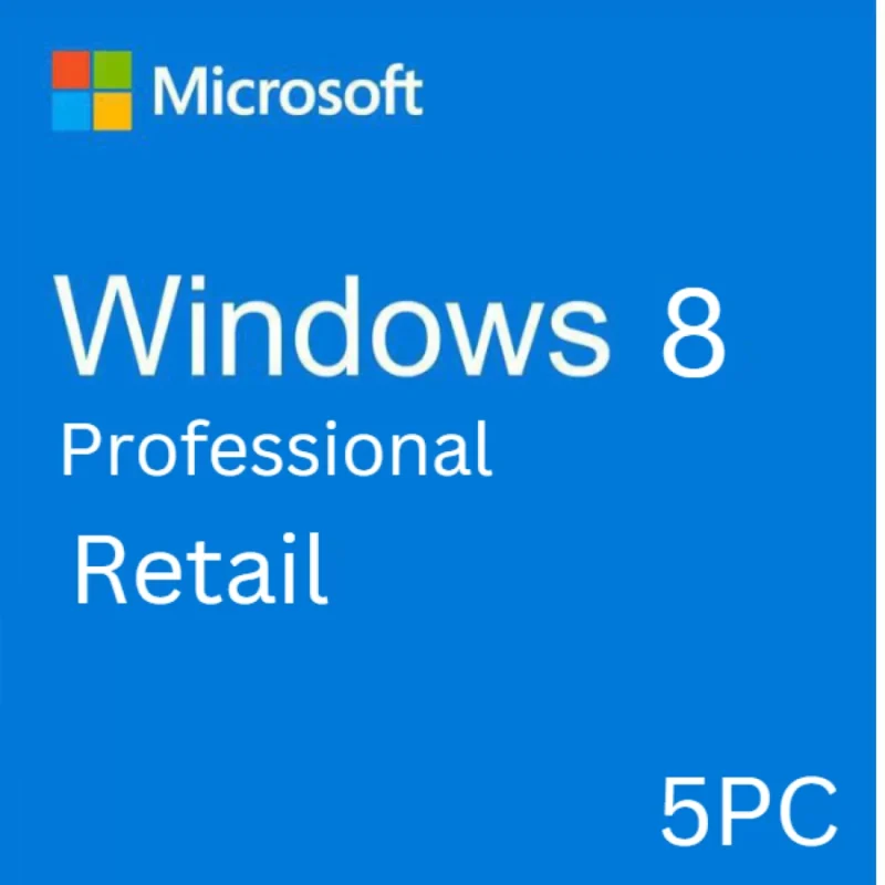 Windows 8 Pro Retail – 5 PC License | Secure & Fast Performance